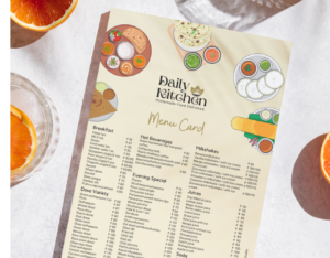 menu card designing